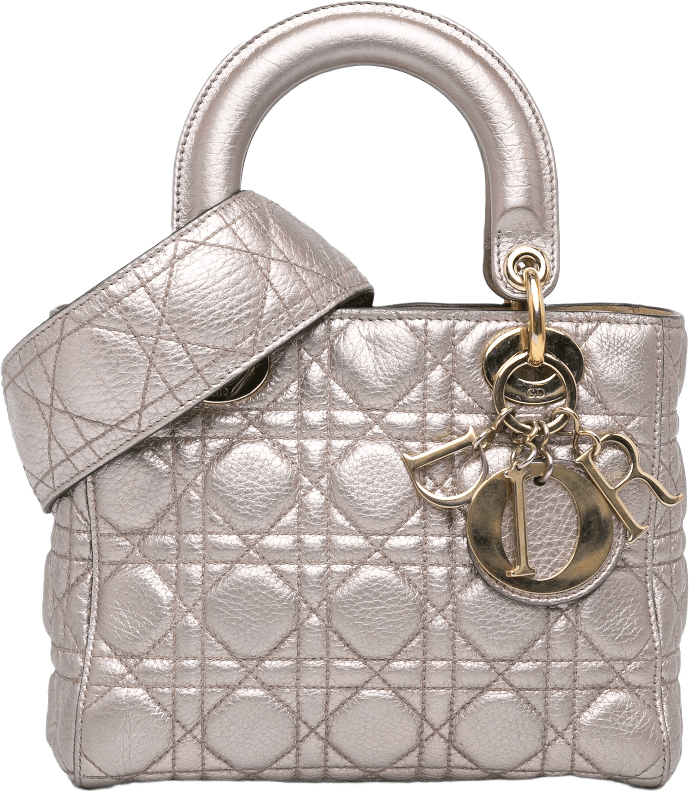 Dior Small Metallic Calfskin Cannage Supple Lady Dior