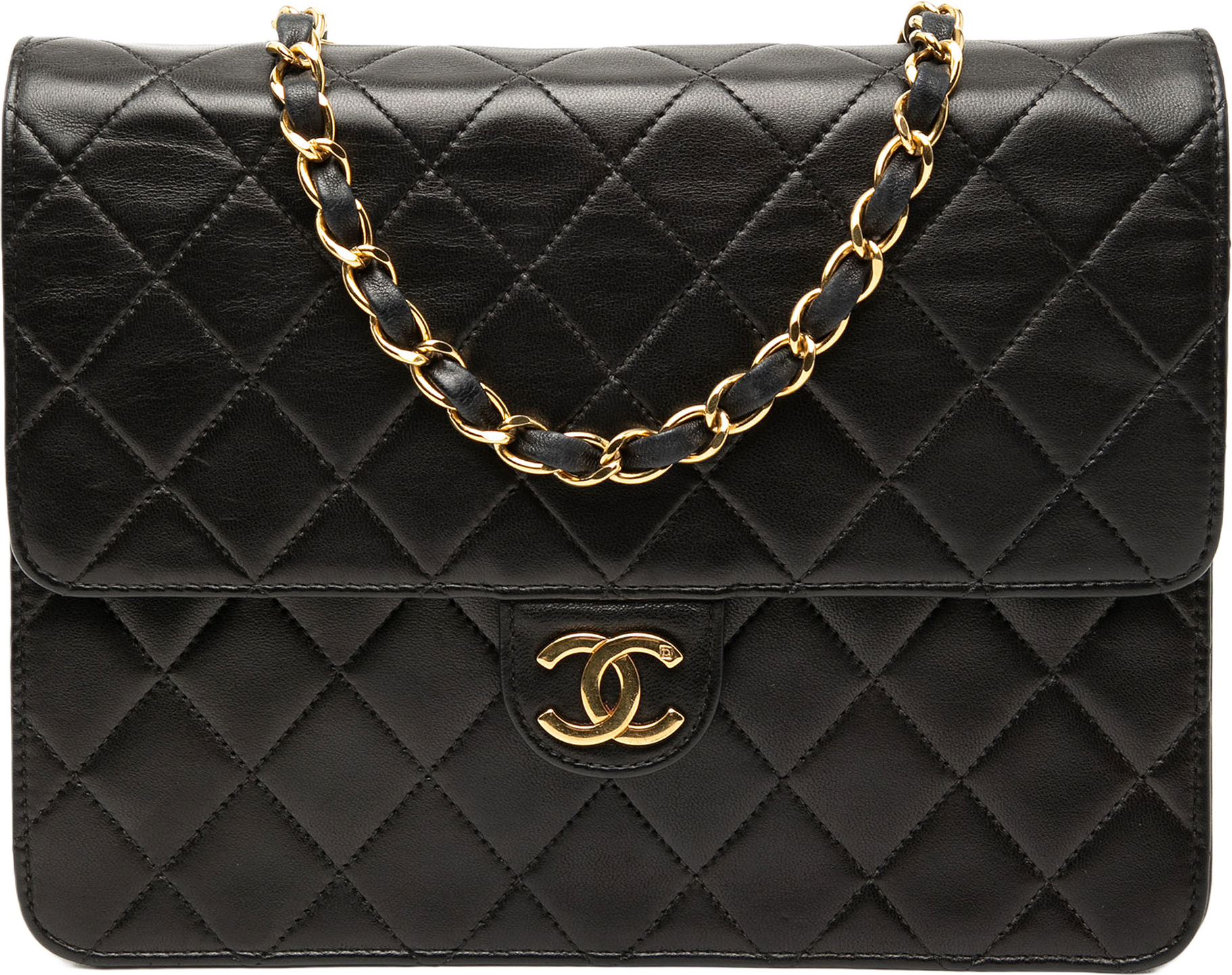 Chanel Small Cc Quilted Lambskin Single Flap, från Luxclusif, i färgen black.