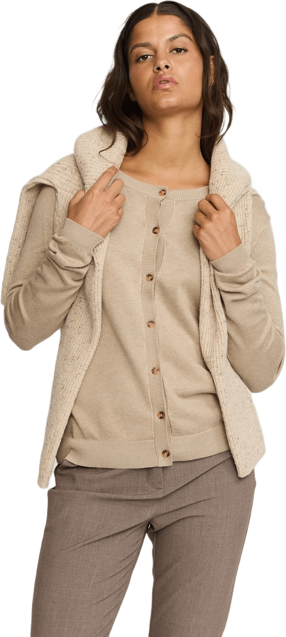 Srmarla Cardigan Knit, från Soft Rebels, i färgen nomad melange.