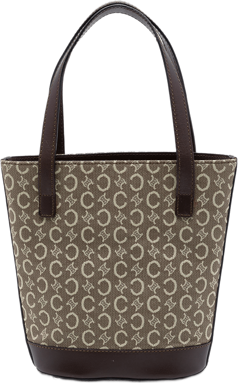 Celine C Macadam Canvas Bucket Bag, från Luxclusif, i färgen grå.