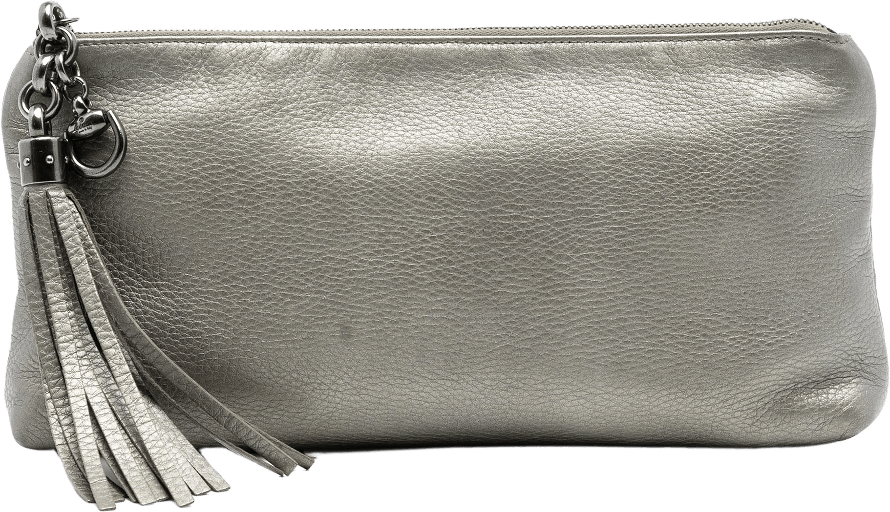 Gucci Metallic Leather Sienna Tassel Clutch, från Luxclusif, i färgen gold.