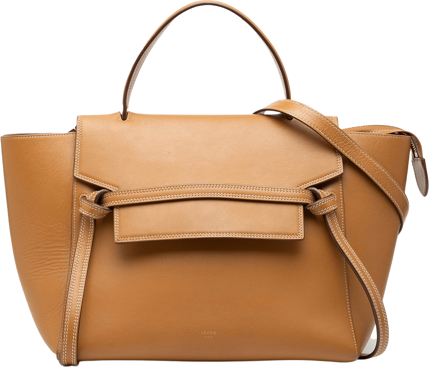 Celine Mini Smooth Calfskin Belt Bag, från Luxclusif, i färgen brown.