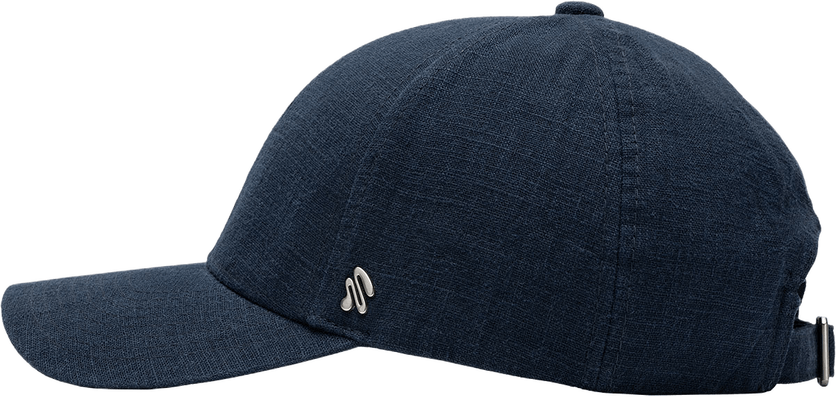 Baseball Cap 107 Linen, från Stiksen, i färgen indigo.