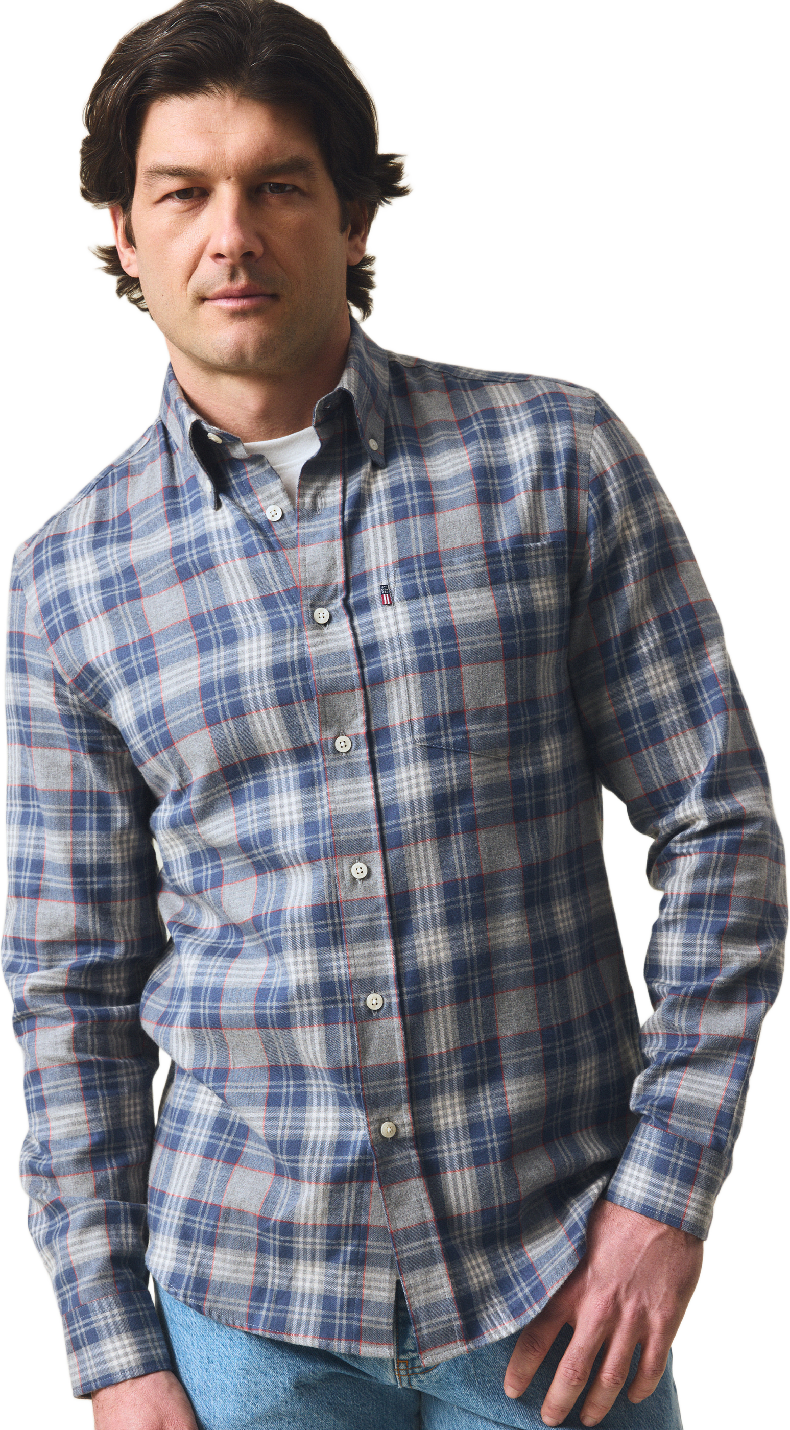 Casual Checked Flannel B.d Shirt, från Lexington, i färgen gray multi check.