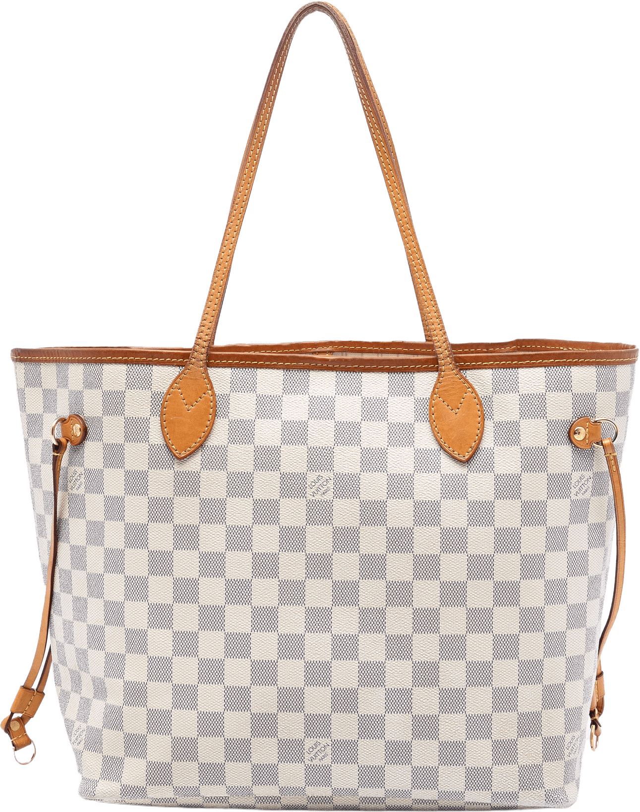 Louis Vuitton Damier Azur Neverfull Mm, från Luxclusif, i färgen white.