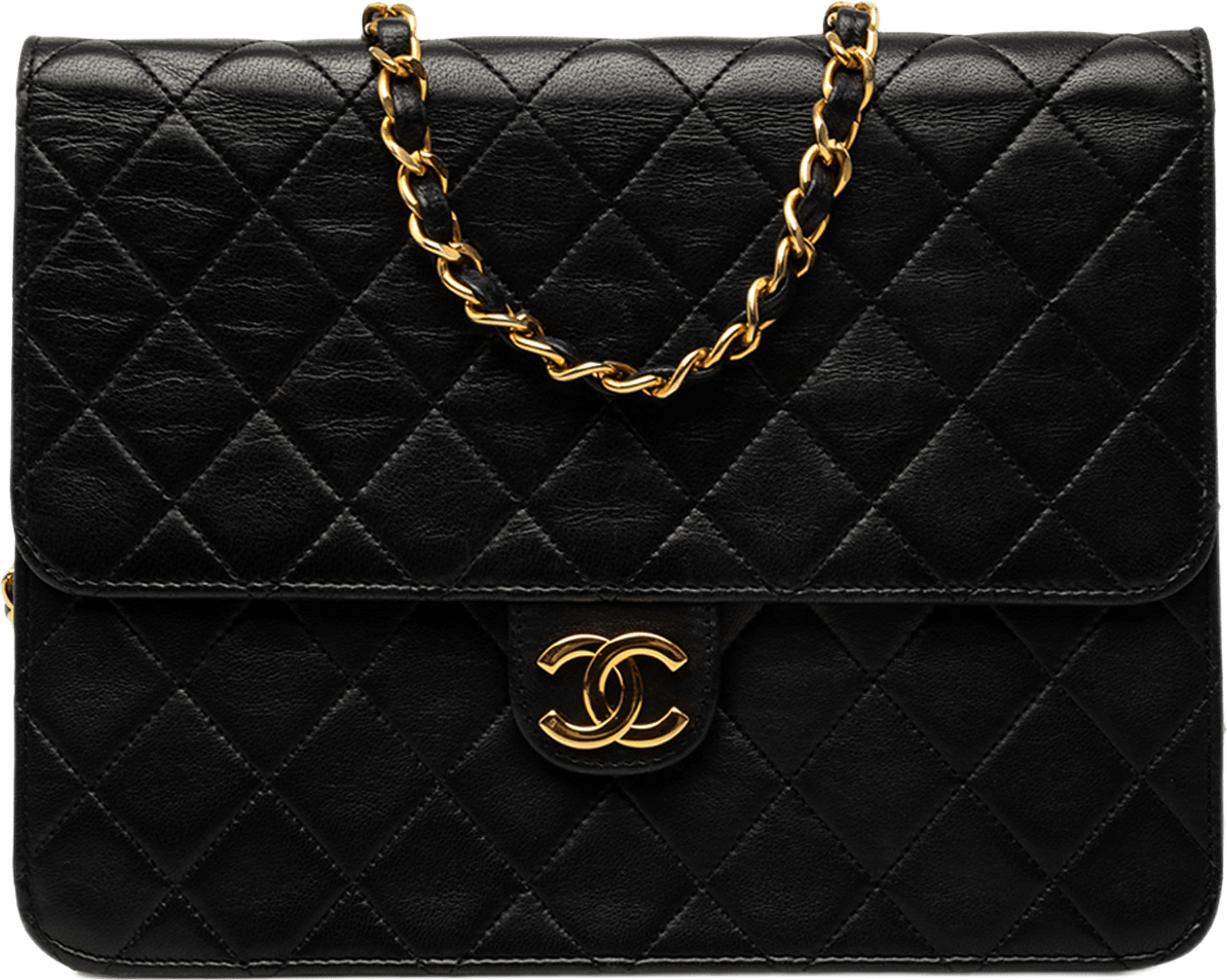 Chanel Small Cc Quilted Lambskin Single Flap, från Luxclusif, i färgen svart.