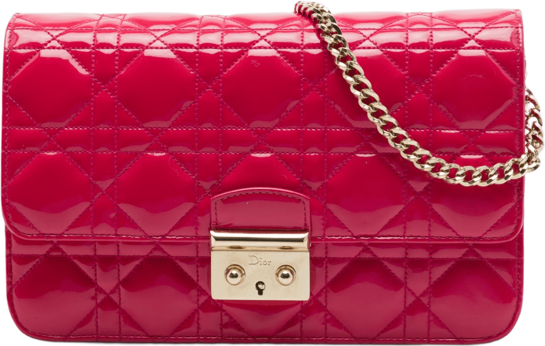 Dior Patent Cannage Miss Dior Promenade Crossbody, från Luxclusif, i färgen rosa.