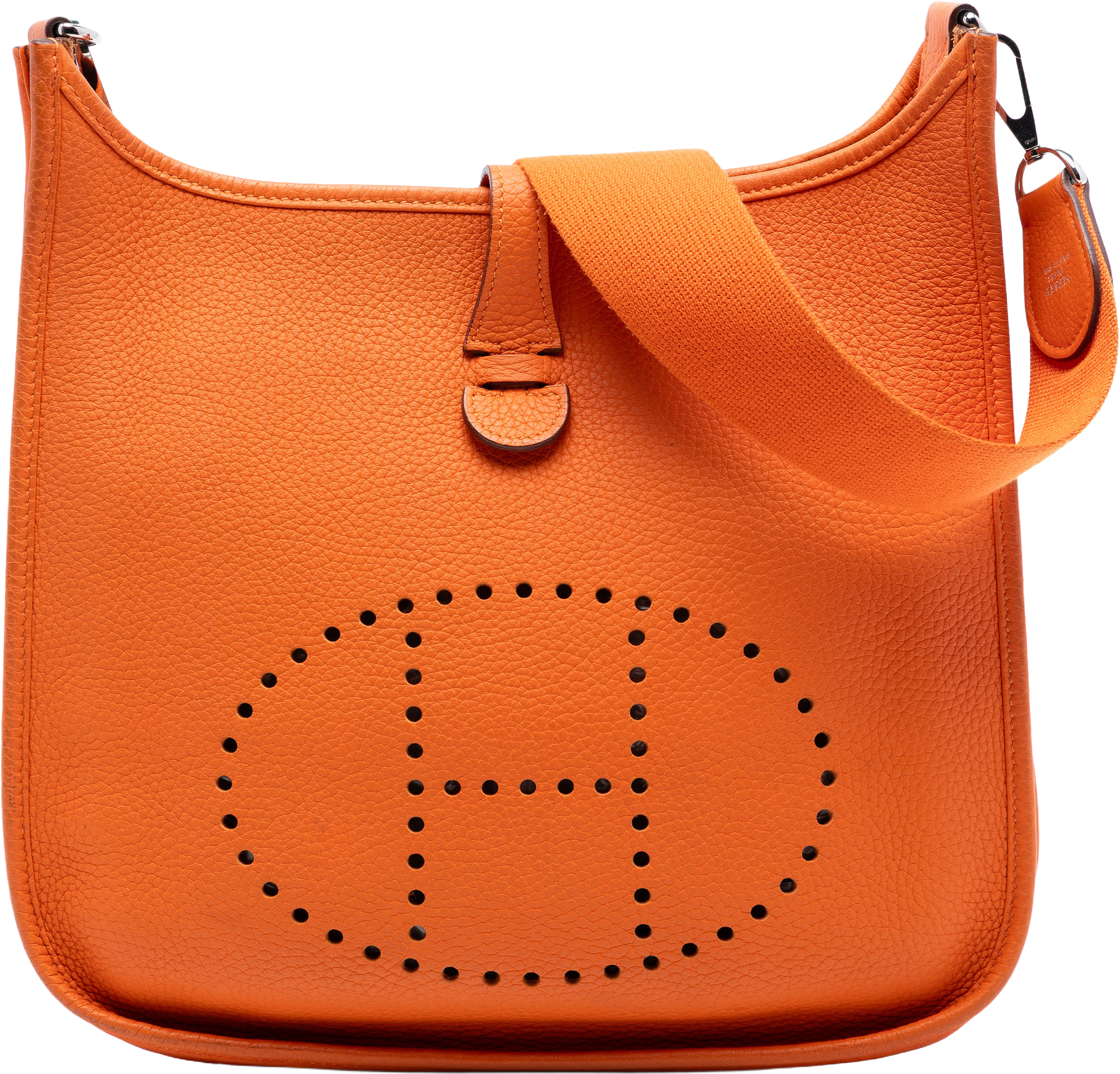 Hermès Clemence Evelyne I Pm, från Luxclusif, i färgen orange.
