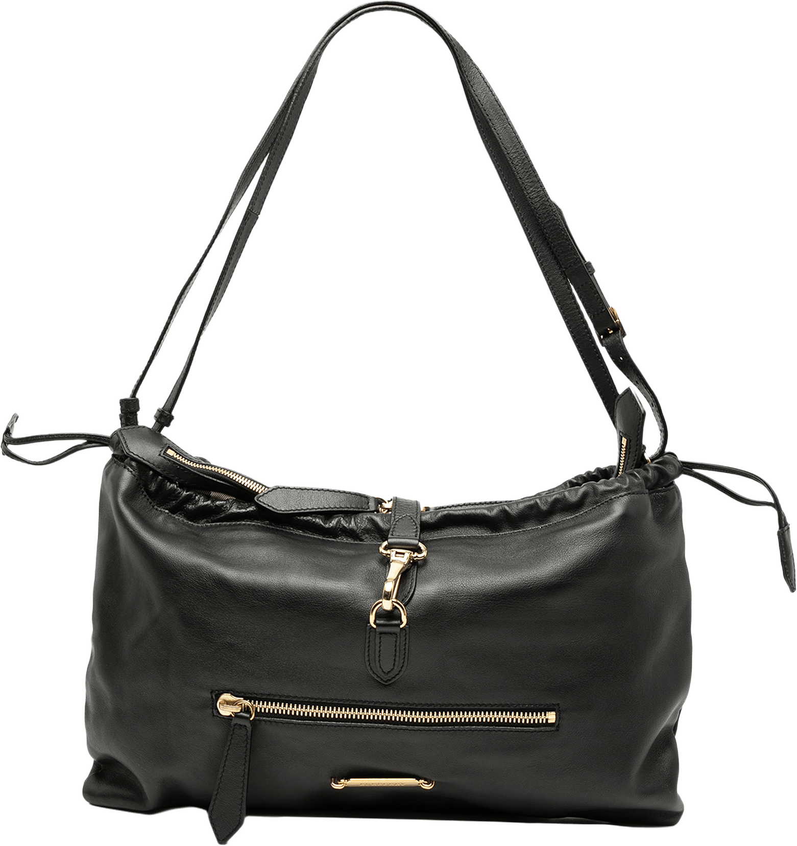 Burberry Leather Big Crush Shoulder Bag, från Luxclusif, i färgen black.