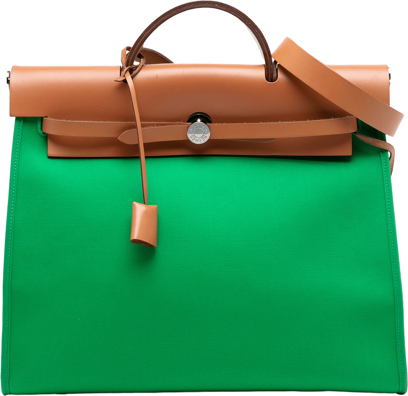 Hermès Toile Herbag Zip 31, från Luxclusif, i färgen green.