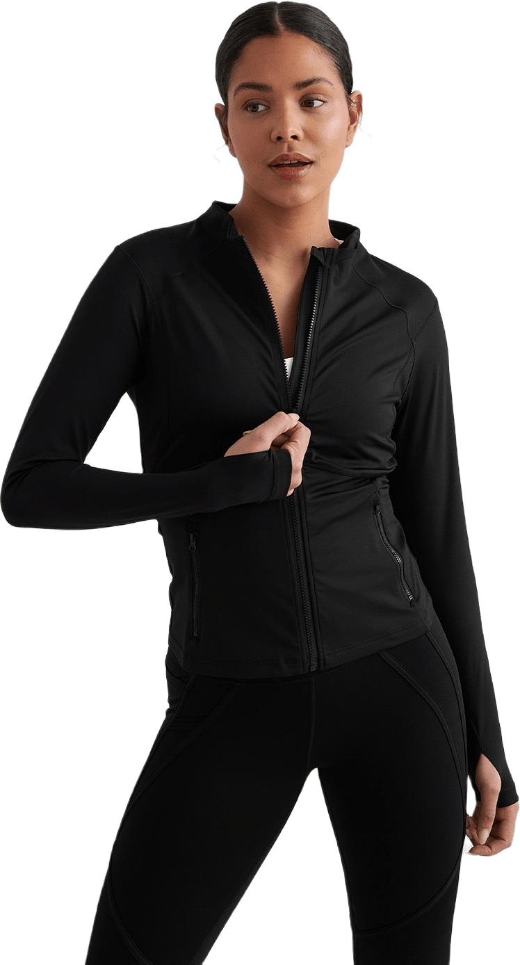 Black Sculpting Zip Jacket