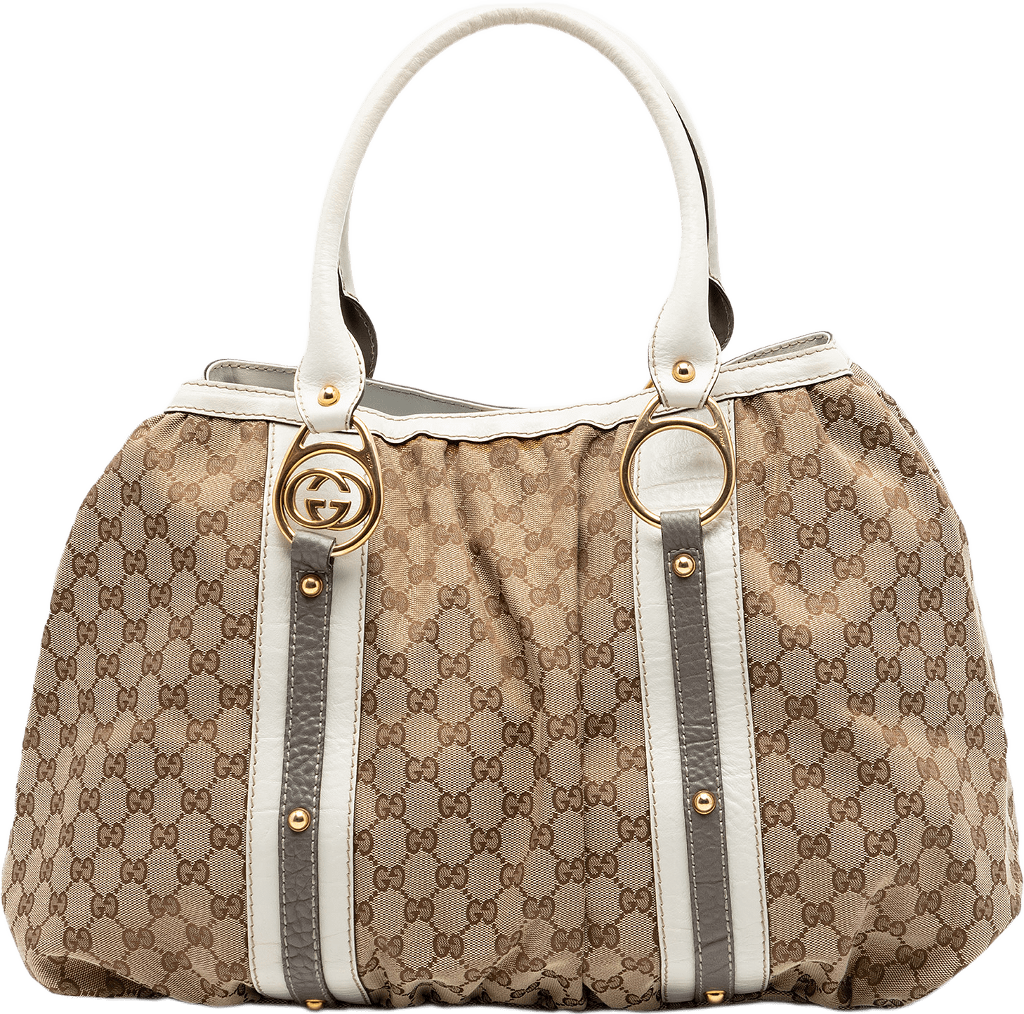 Gucci Gg Canvas Interlocking G Tote, från Luxclusif, i färgen beige.
