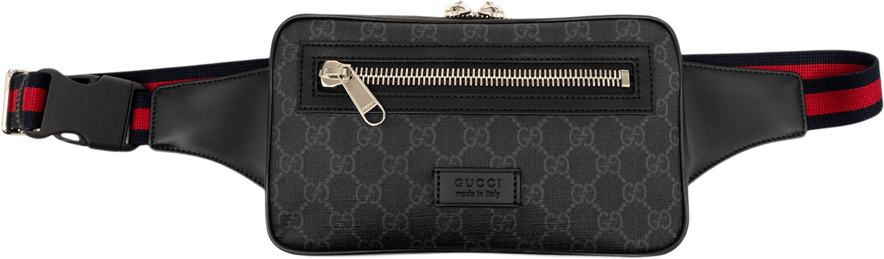 Gucci Gg Supreme Web Belt Bag, från Luxclusif, i färgen black.