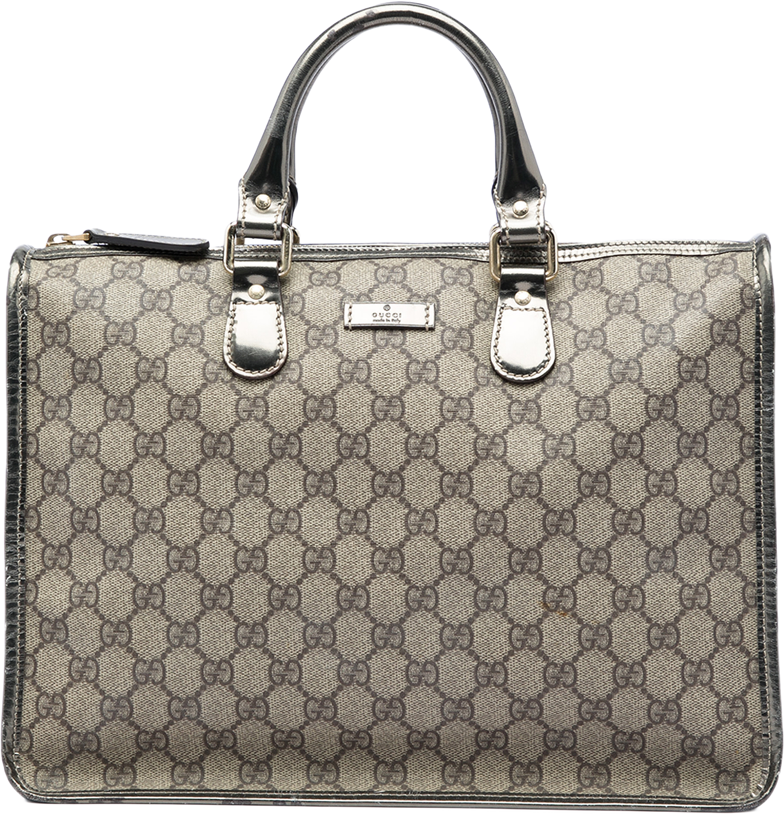 Gucci Gg Supreme Satchel, från Luxclusif, i färgen beige.
