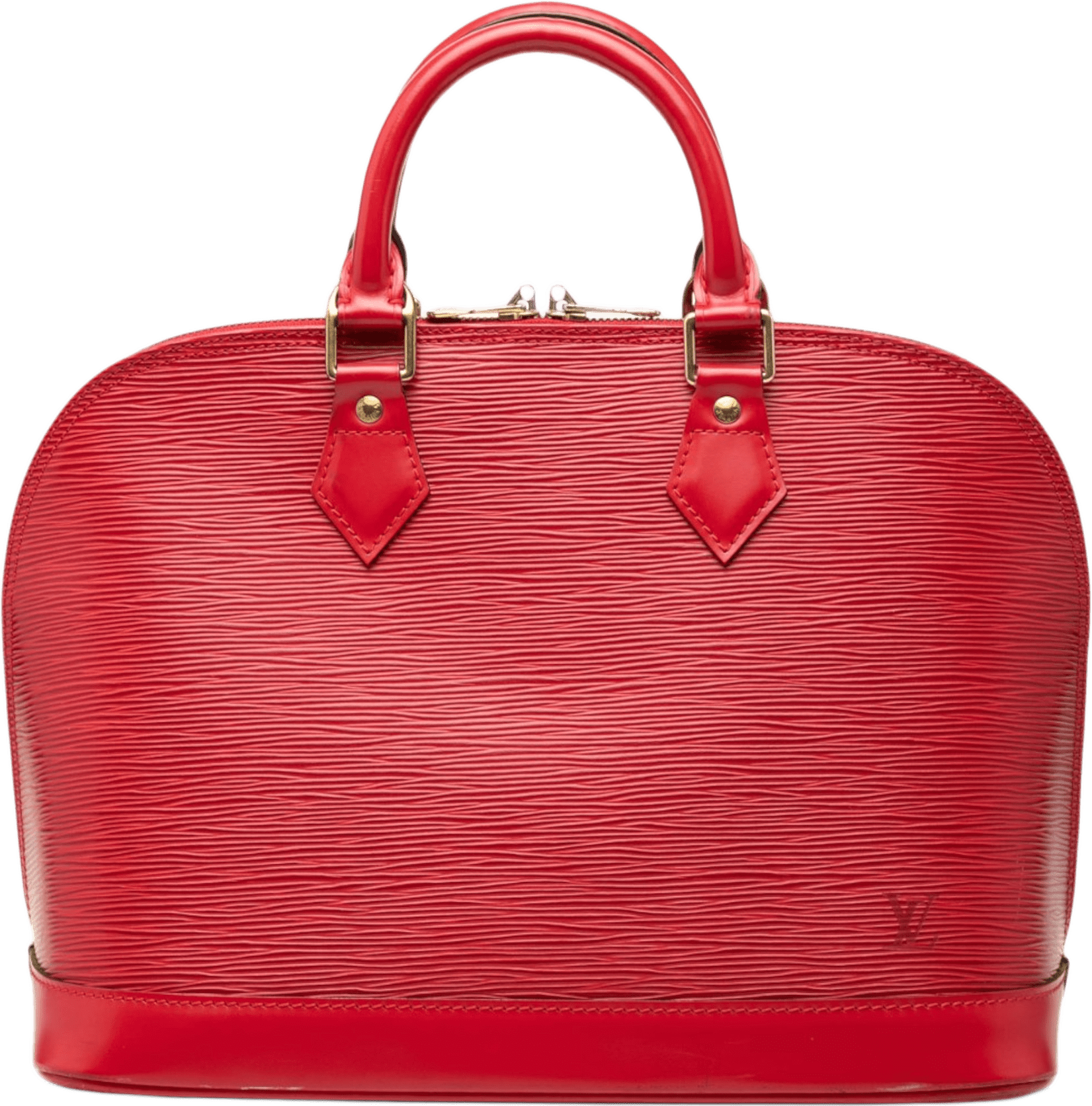 Louis Vuitton Epi Alma Pm, från Luxclusif, i färgen röd.