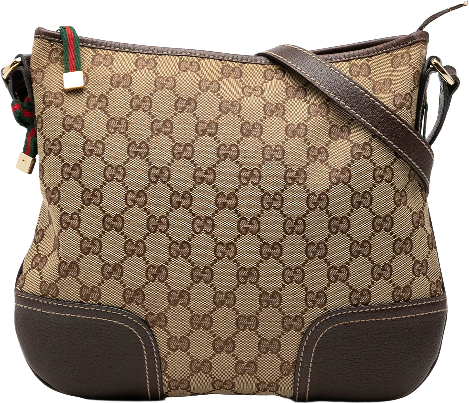 Gucci Gg Canvas Web Princy Crossbody, från Luxclusif, i färgen beige.