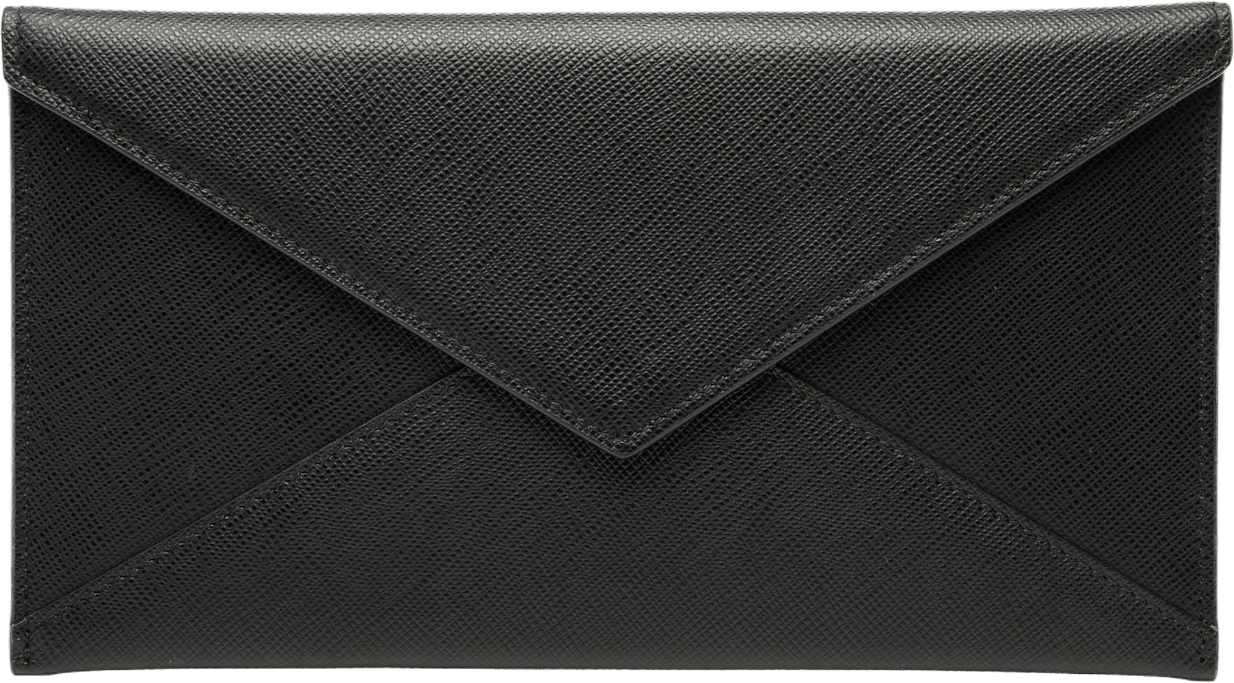 Prada Saffiano Envelope Pouch, från Luxclusif, i färgen black.