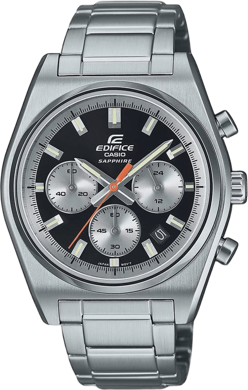 Casio Edifice Svart/silver, Stållänk - Efb-730d-1avuef, från Casio, i färgen 1.