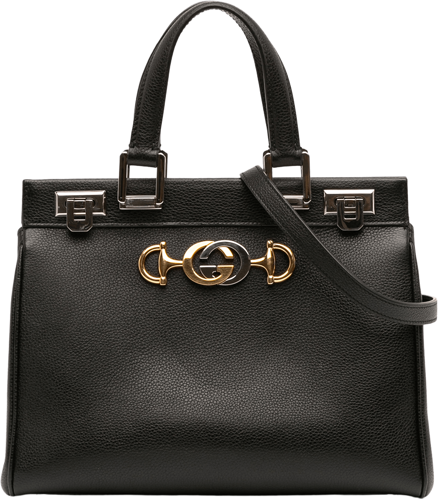 Gucci Small Grained Calfskin Zumi Top Handle Bag, från Luxclusif, i färgen black.