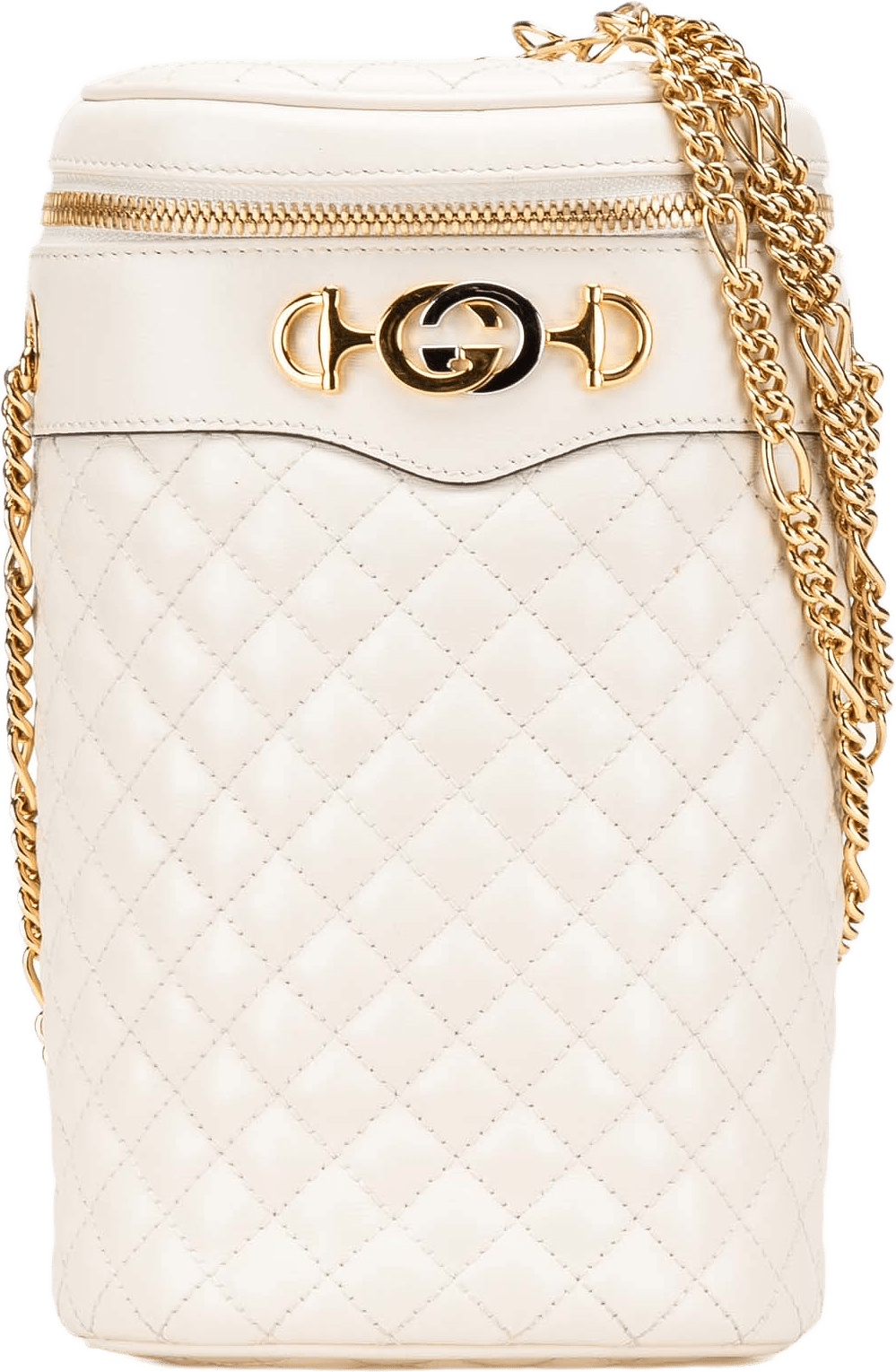 Gucci Calfskin Trapuntata Zumi Convertible Bag, från Luxclusif, i färgen white.