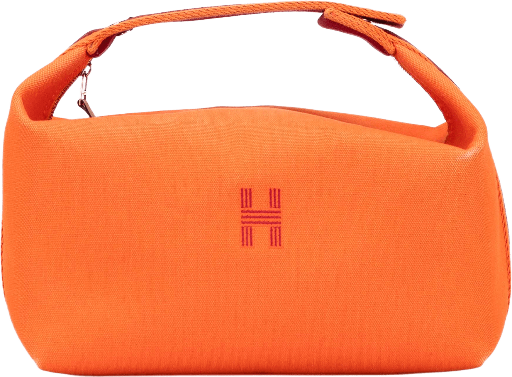 Hermès Large Toile Bride A Brac, från Luxclusif, i färgen dark orange.