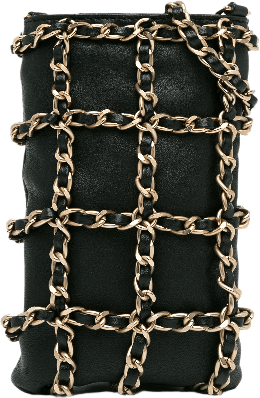 Chanel Lambskin Tech Me Out Clutch With Chain