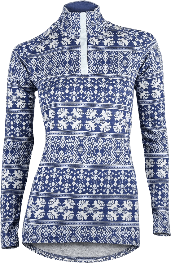 Merino Dalecarlian Top Polo W, från Bagheera, i färgen navy/turquoise.