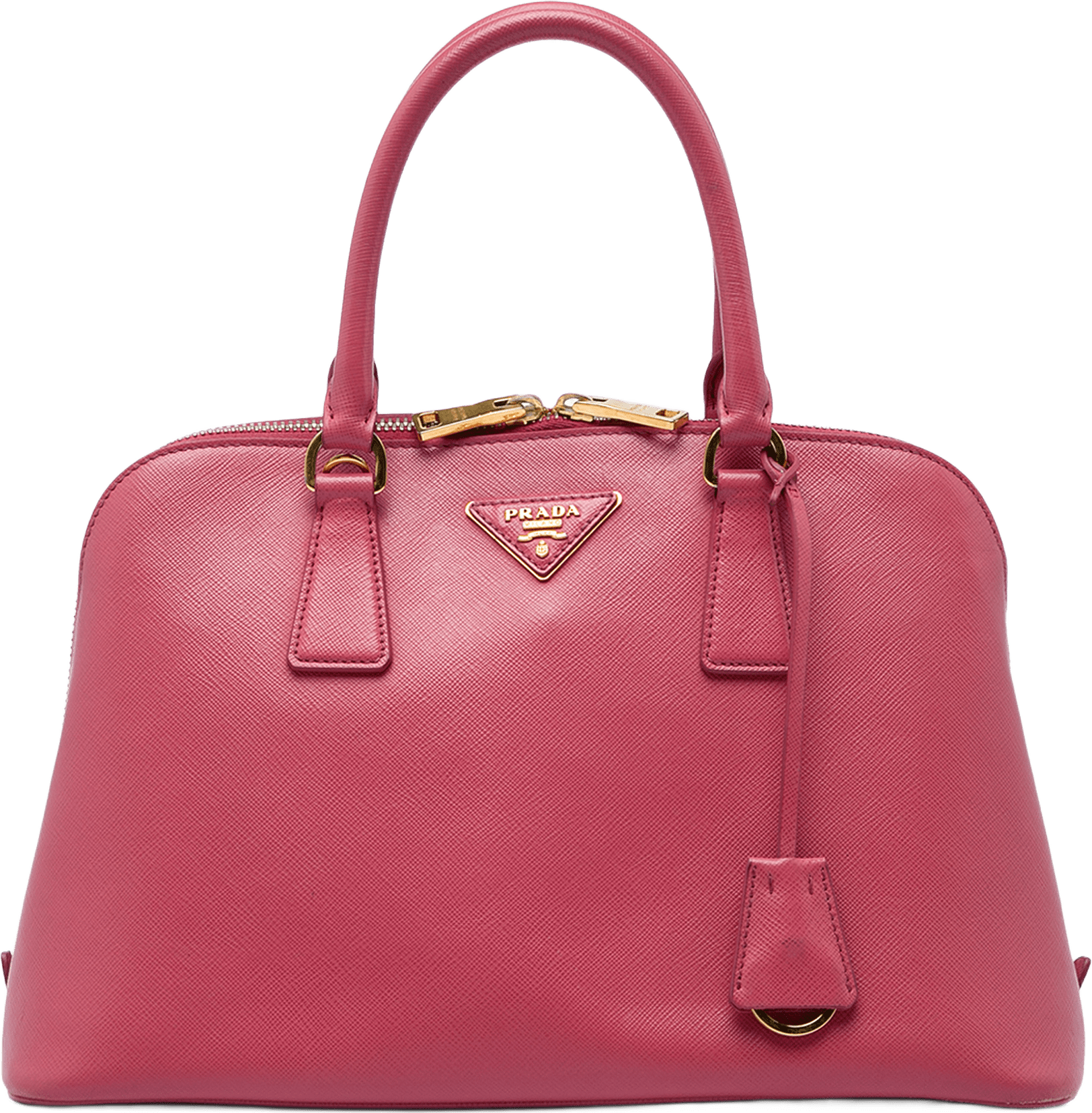 Prada Medium Saffiano Lux Promenade Satchel, från Luxclusif, i färgen rosa.