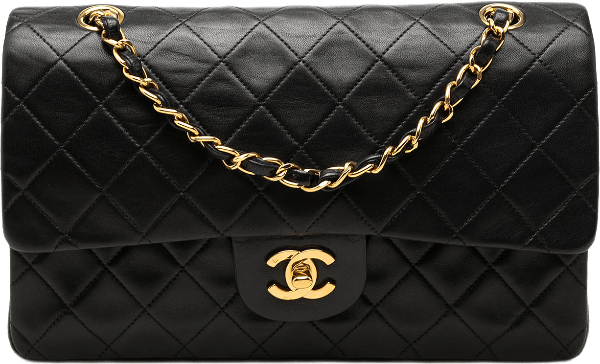 Chanel Medium Classic Lambskin Double Flap, från Luxclusif, i färgen svart.