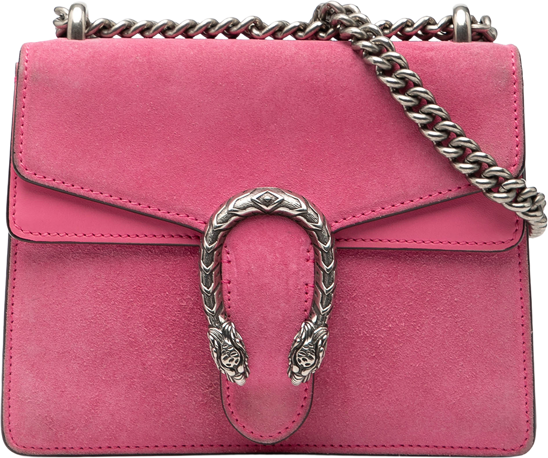 Gucci Small Suede Dionysus Crossbody, från Luxclusif, i färgen pink.