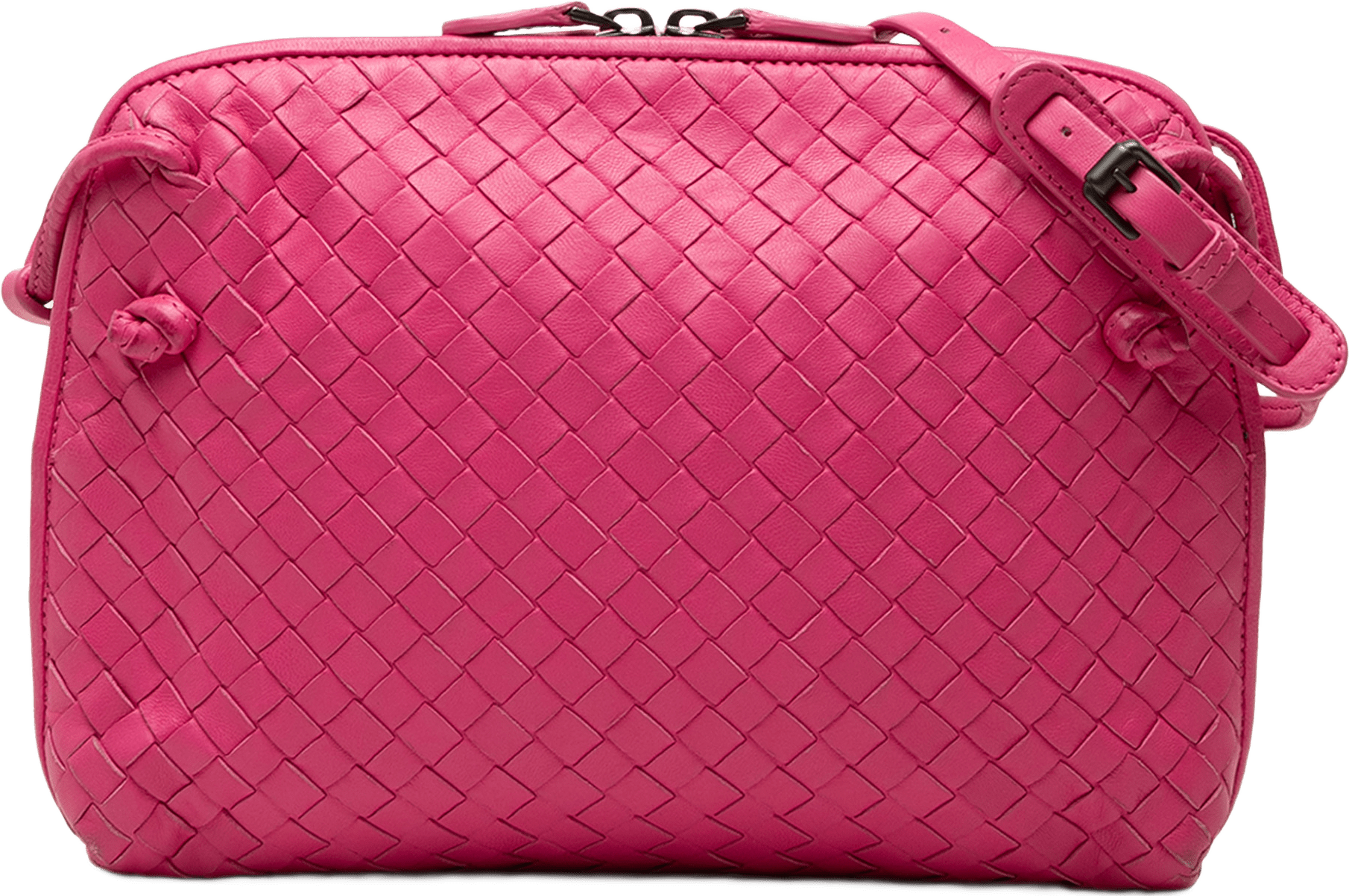 Bottega Veneta Nappa Intrecciato Nodini Crossbody, från Luxclusif, i färgen rosa.