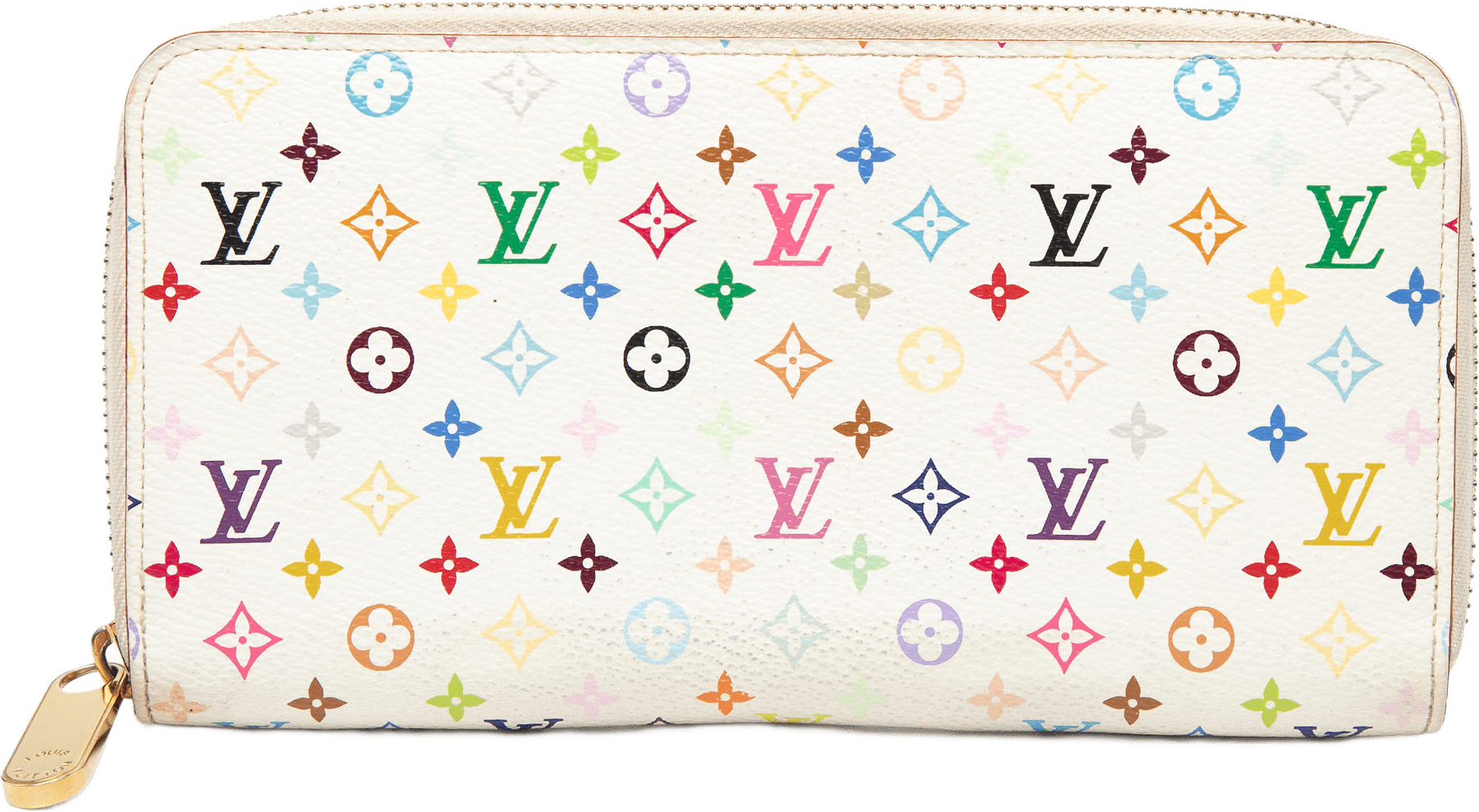 Louis Vuitton Monogram Multicolore Zippy Long Wallet, från Luxclusif, i färgen white.