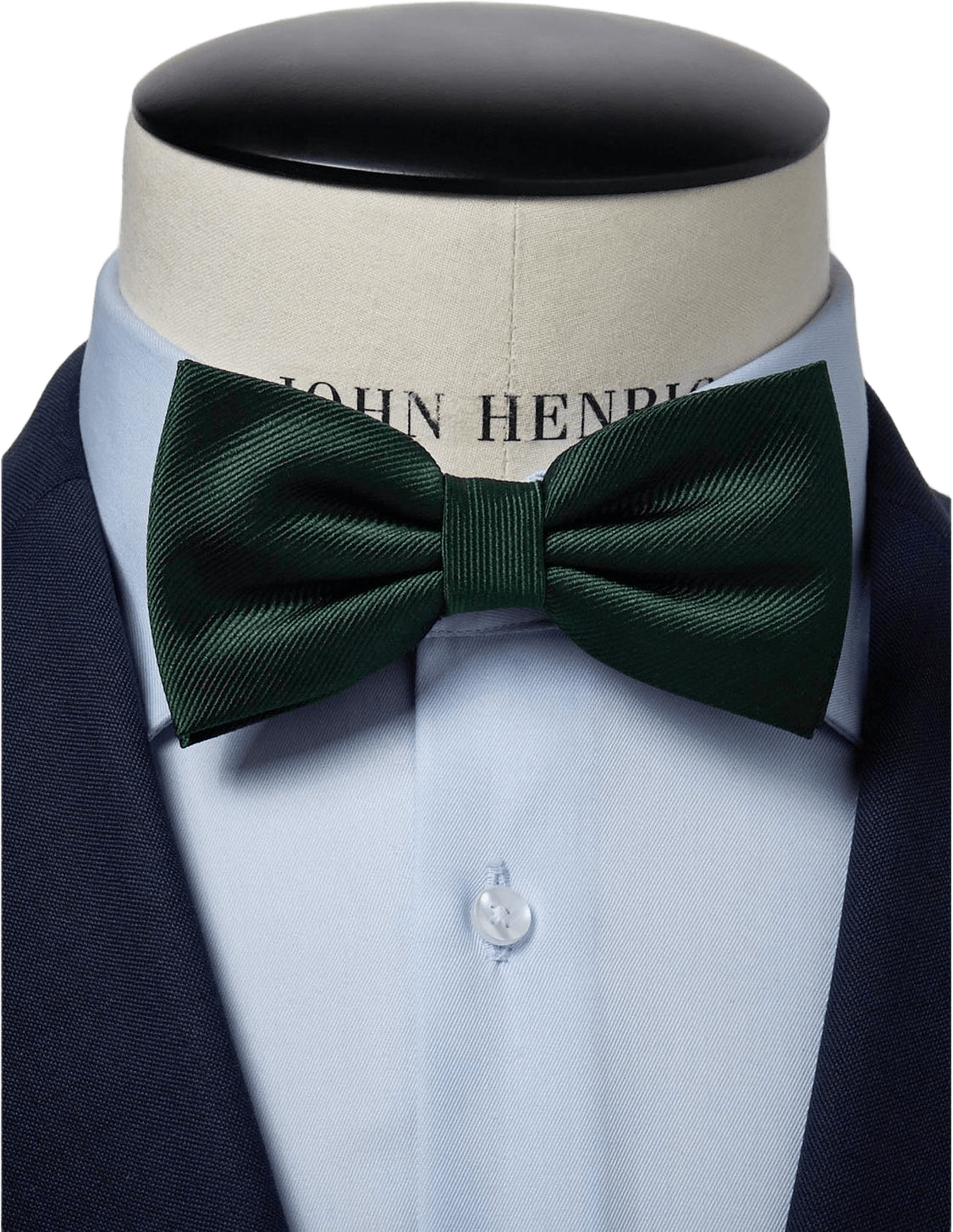 Silk Woven Rib Plain Pre Tied Bow Tie, från John Henric, i färgen green.
