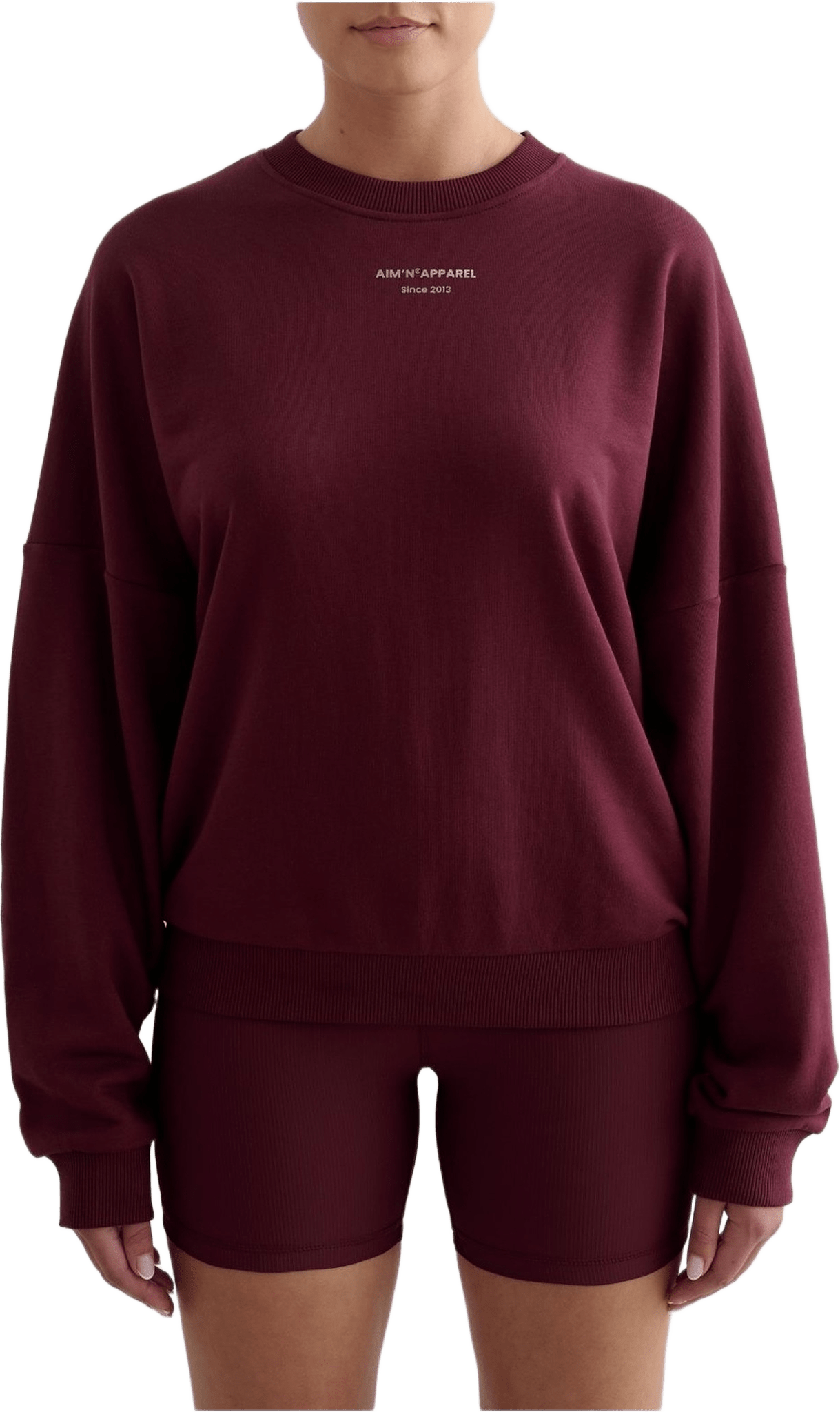 Apparel Terry Sweatshirt, från aim'n, i färgen cherry.