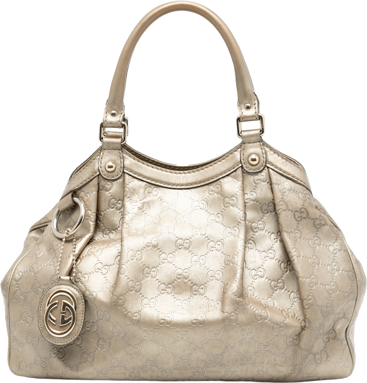 Gucci Medium Guccissima Sukey Tote, från Luxclusif, i färgen light gold.