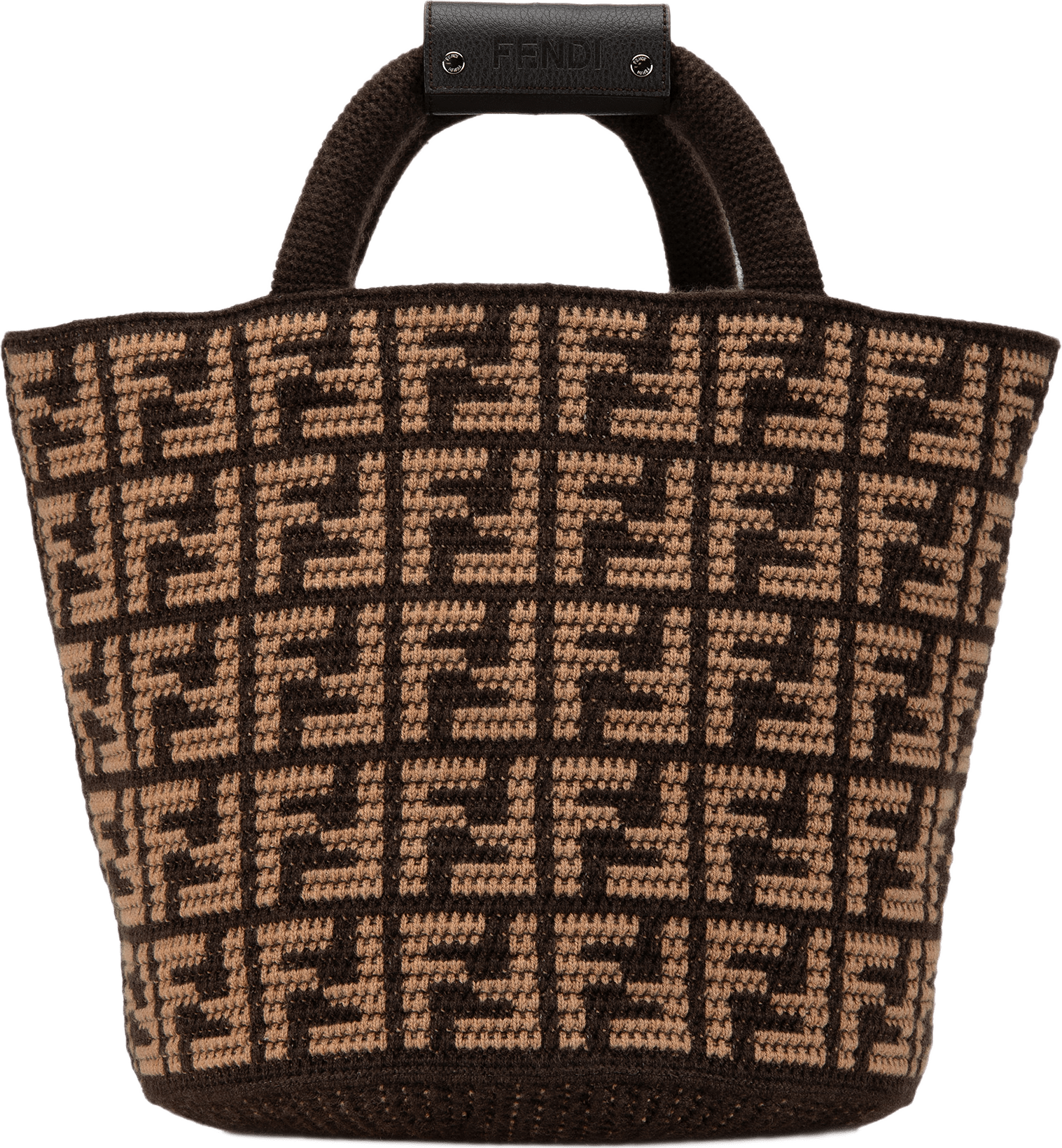 Fendi Zucca Cashmere Shopping Tote, från Luxclusif, i färgen brun.