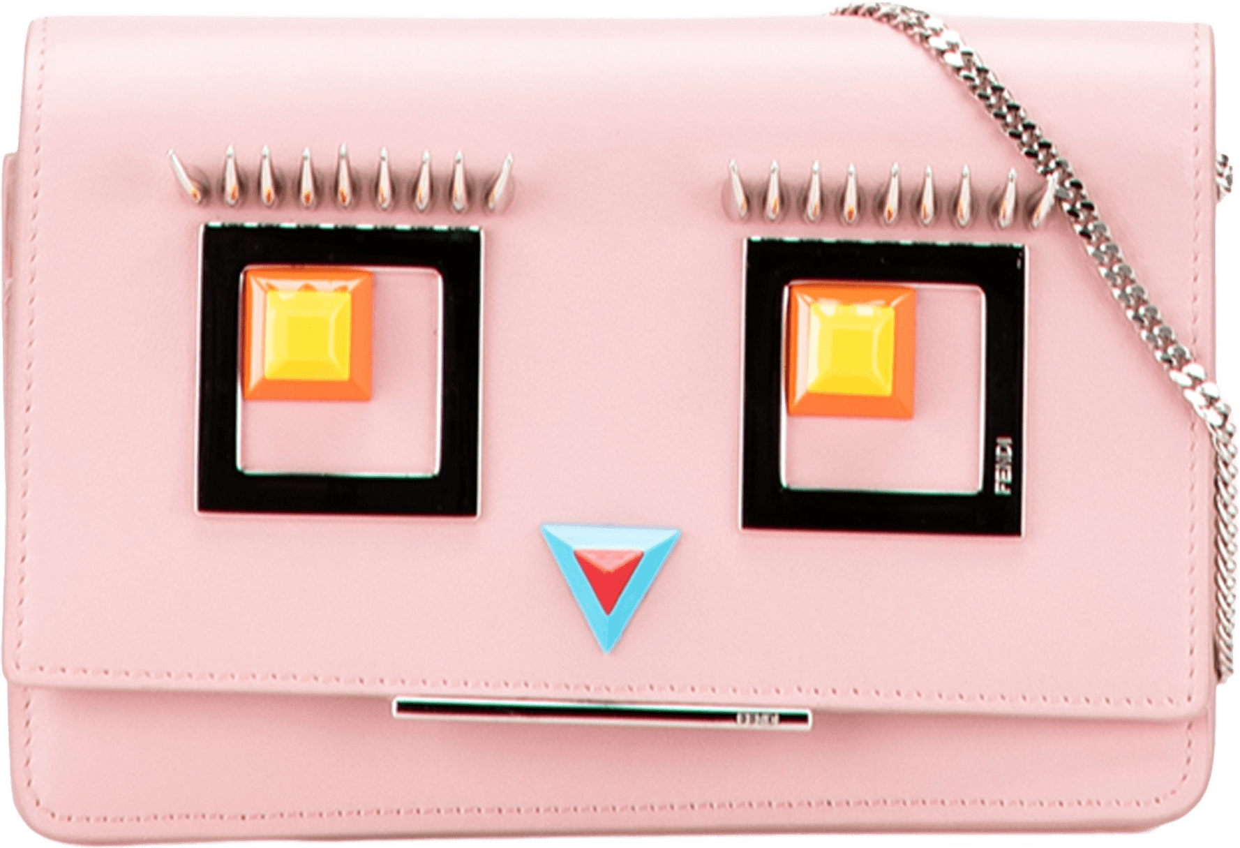 Fendi Leather Hypnoteyes Wallet On Chain, från Luxclusif, i färgen pink.