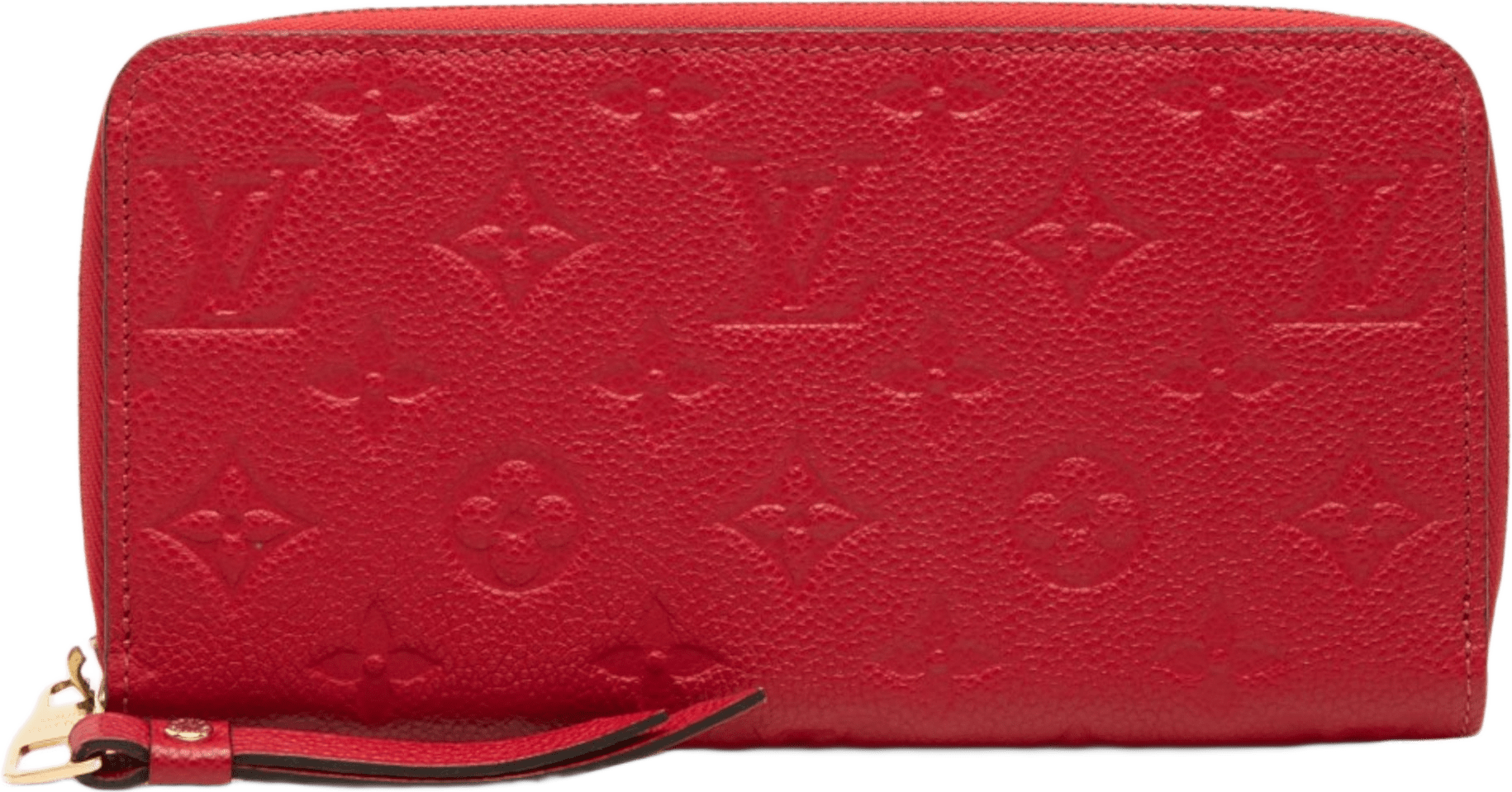 Louis Vuitton Monogram Empreinte Zippy Long Wallet, från Luxclusif, i färgen röd.