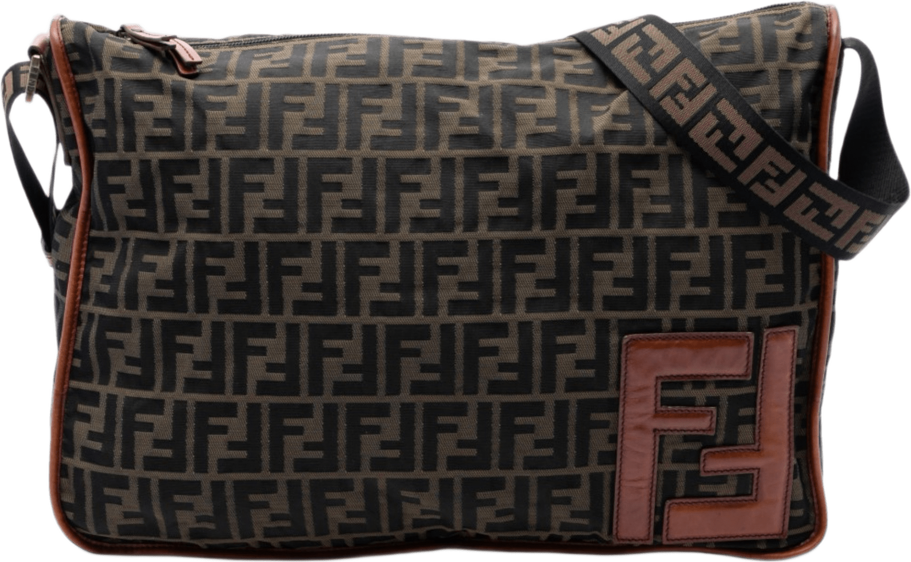 Fendi Zucca Canvas Crossbody, från Luxclusif, i färgen brun.