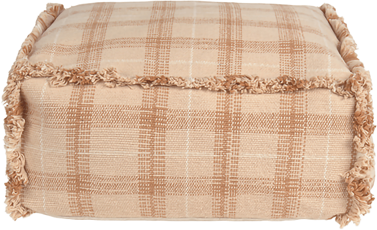 Handvävd Puff, från LORENA CANALS, i färgen ros, kastanj, naturlig.