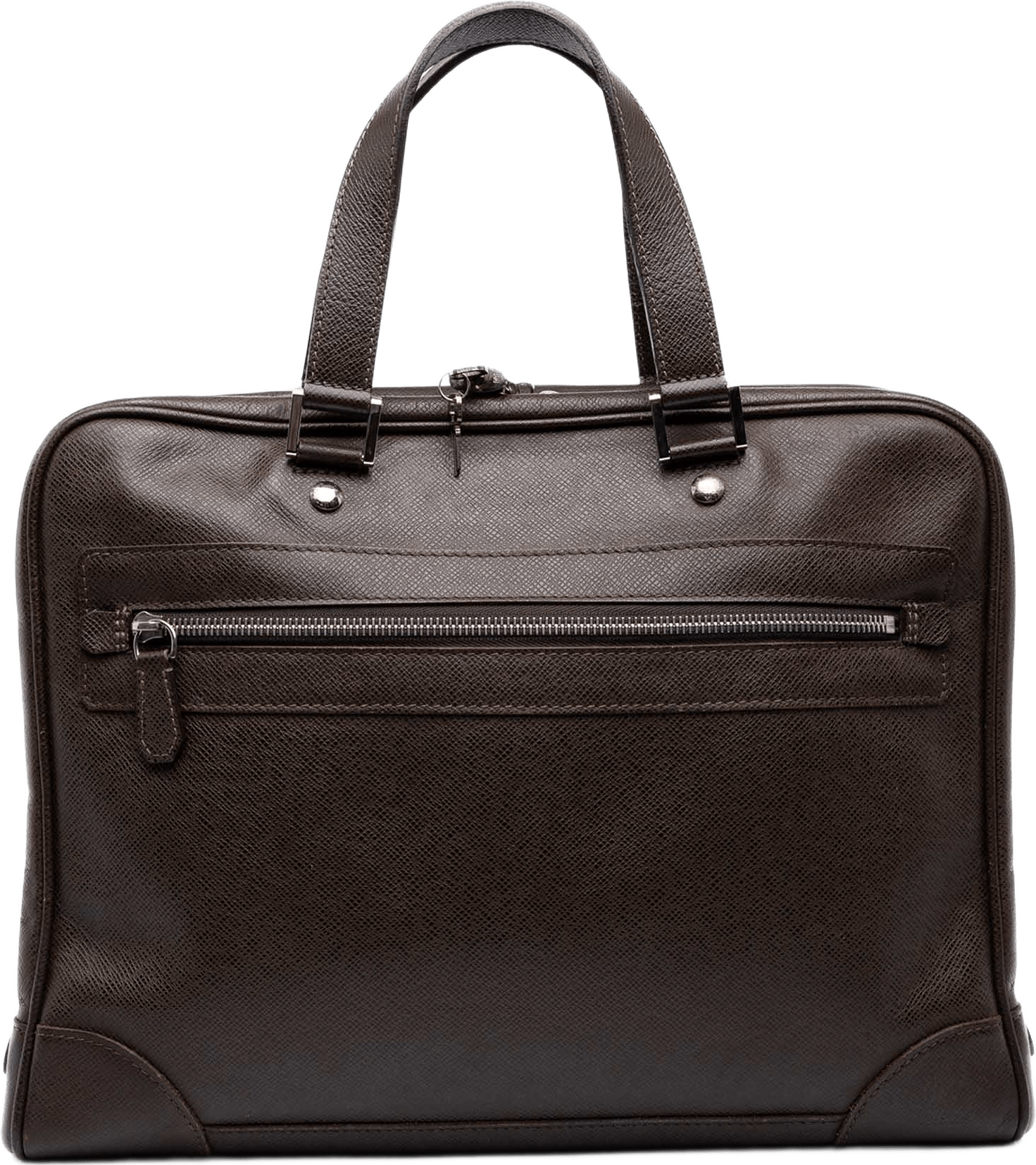 Louis Vuitton Taiga Igor Briefcase, från Luxclusif, i färgen brun.