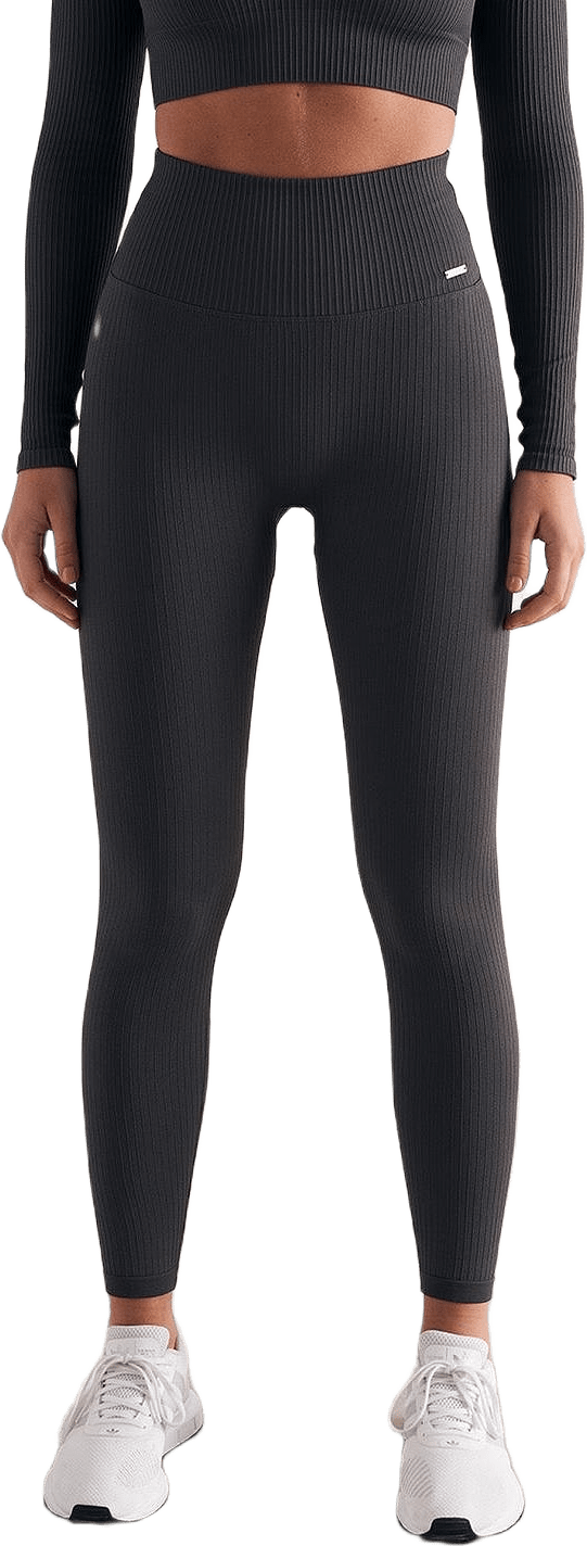 Shadow Grey Ribbed Seamless Tights