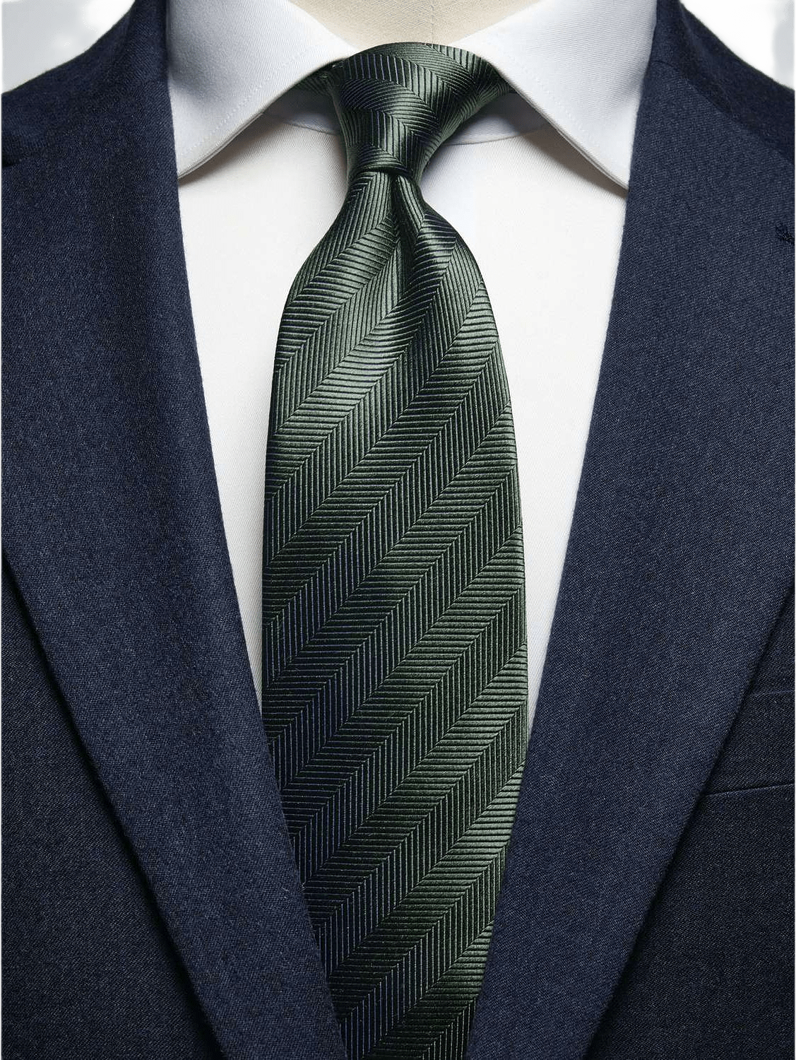 Tie Herringbone, från John Henric, i färgen olive green.