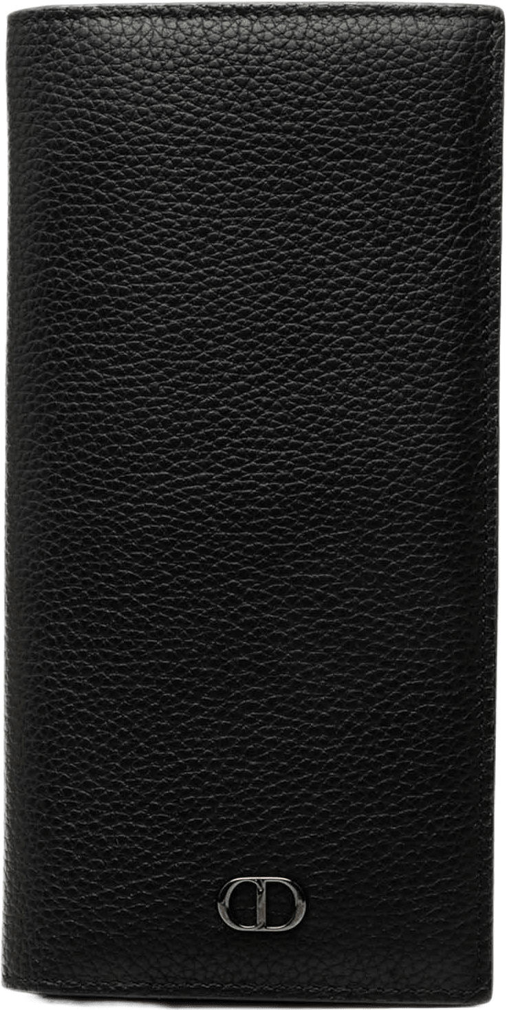Dior Grained Calfskin Cd Icon Long Bifold Wallet, från Luxclusif, i färgen svart.
