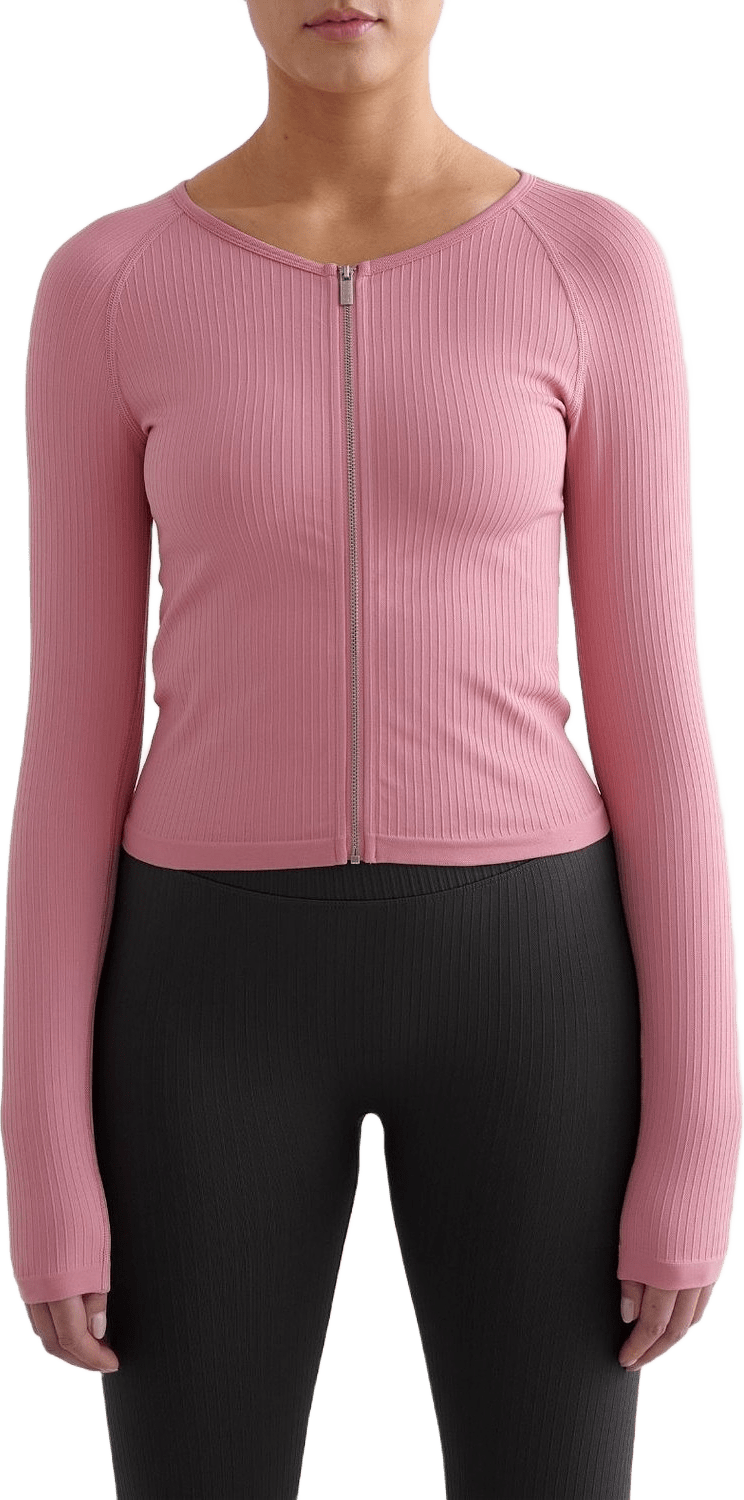 Ribbed Seamless Zip Jacket