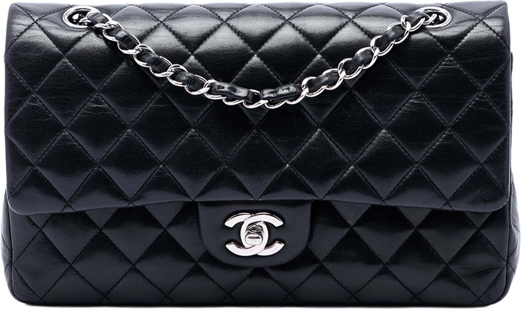 Chanel Medium Classic Lambskin Double Flap, från Luxclusif, i färgen svart.