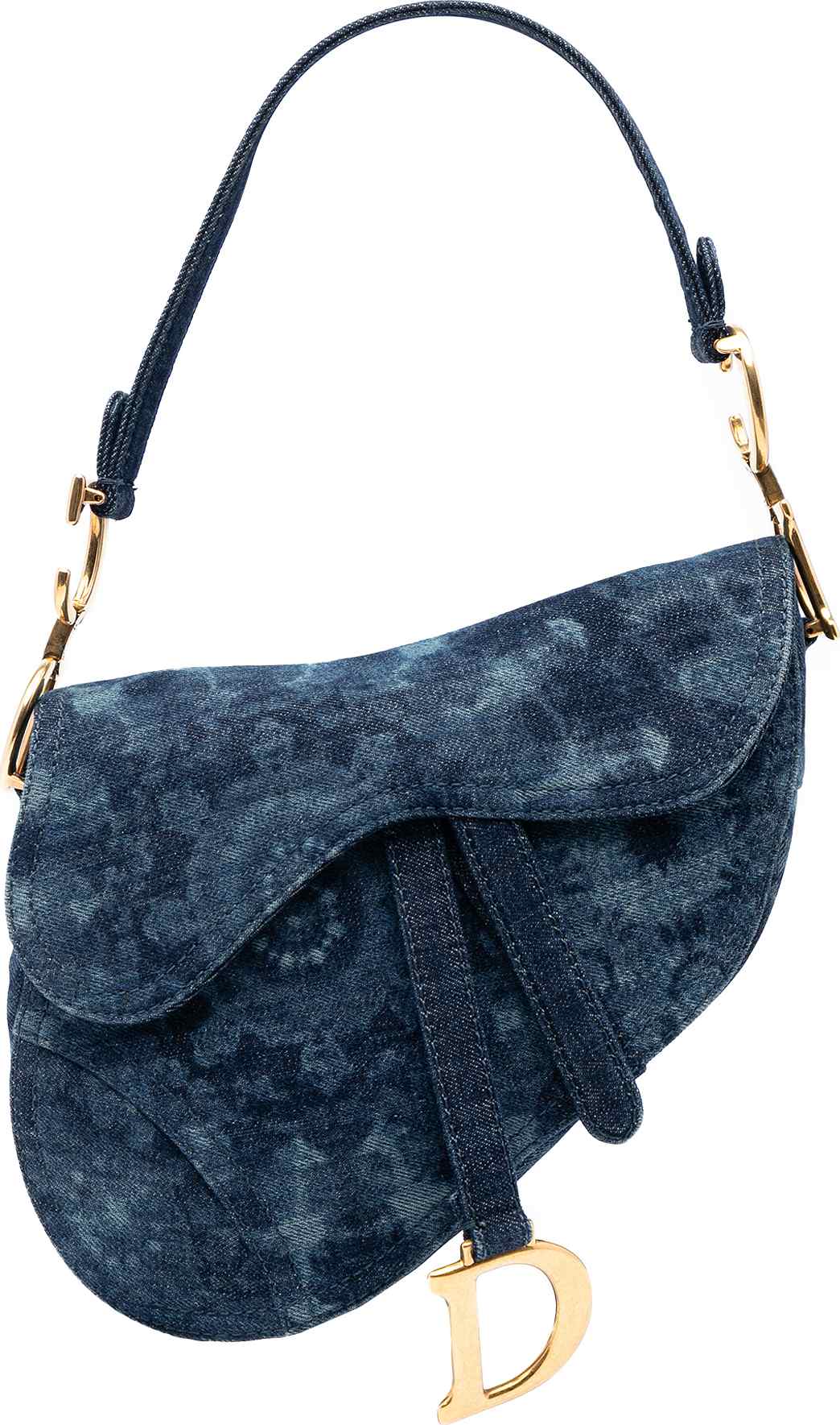 Dior Denim Tie Dye Saddle Bag, från Luxclusif, i färgen dark blue.