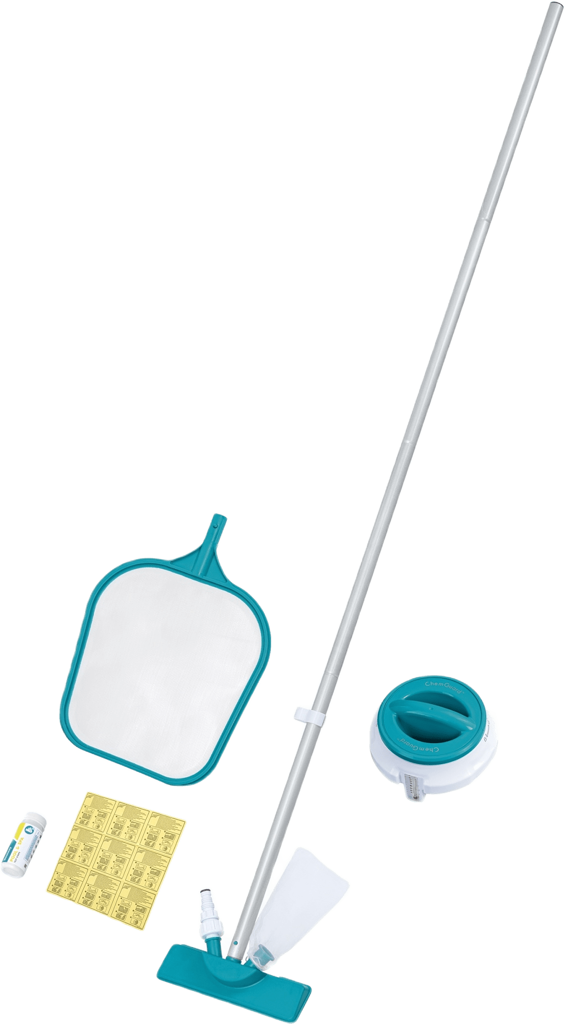 Aquaclear Poolrengöring Set, från Bestway, i färgen vit.