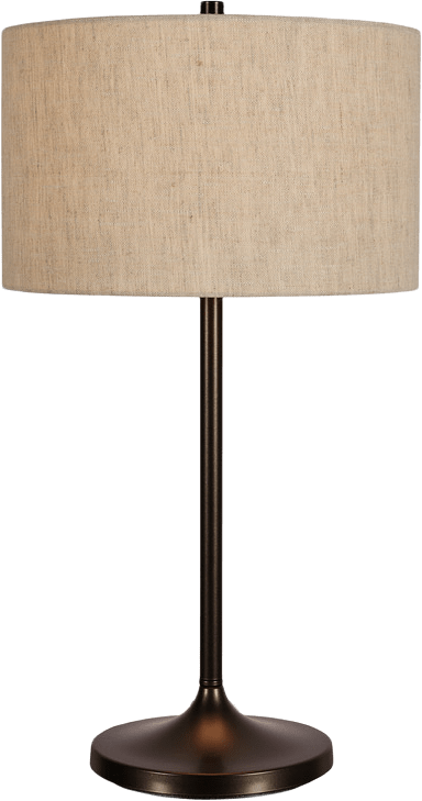 Bordslampa Soft Ø34, från Belid, i färgen linne natur/metallic bronze.
