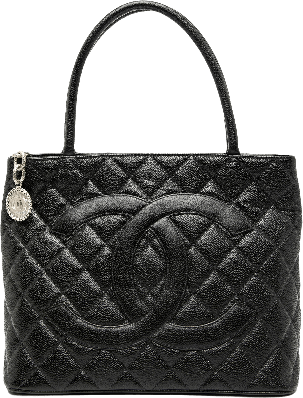 Chanel Caviar Medallion Tote, från Luxclusif, i färgen black.